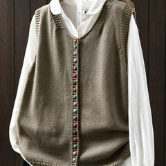 Shirley | Everyday Elegance Knit Vest - Khaki