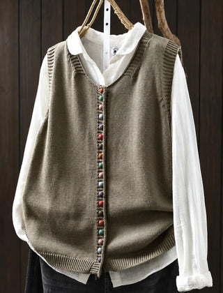 Shirley | Everyday Elegance Knit Vest - Khaki
