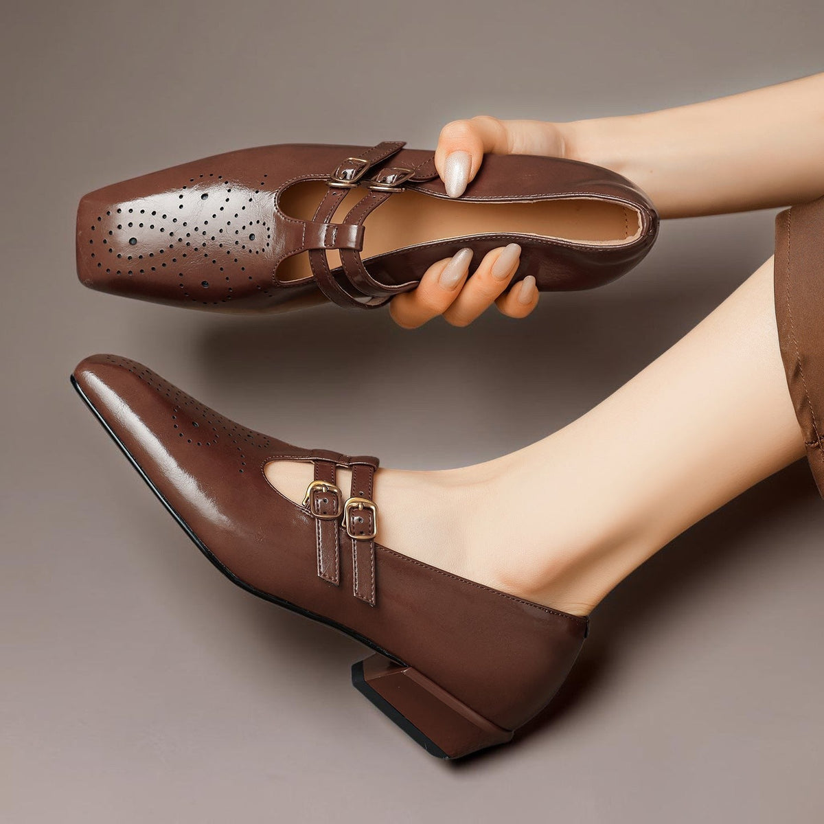 Marisol | Brogued Dual-Strap Pump