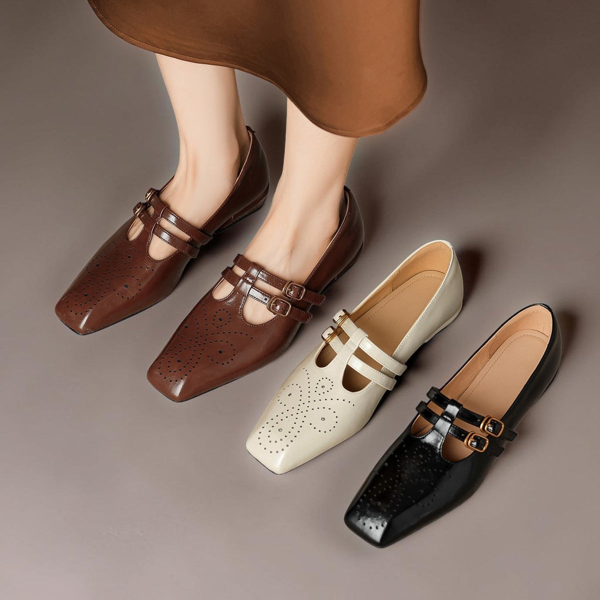 Marisol | Brogued Dual-Strap Pump